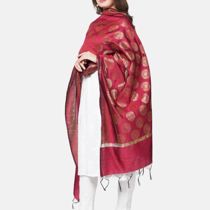 Woven Design Silk Blend Banarasi Dupatta with Zari