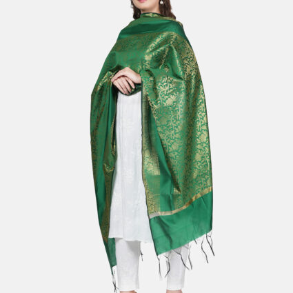 Woven Design Silk Blend Banarasi Dupatta with Zari