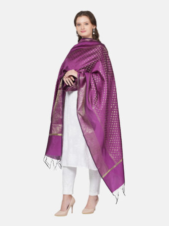 Woven Design Silk Blend Banarasi Dupatta with Zari