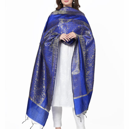 Woven Design Silk Blend Banarasi Dupatta with Zari