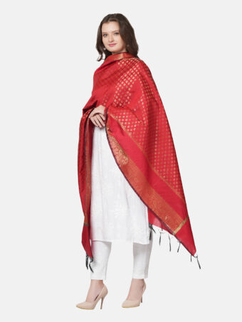 Woven Design Silk Blend Banarasi Dupatta with Zari - Image 3