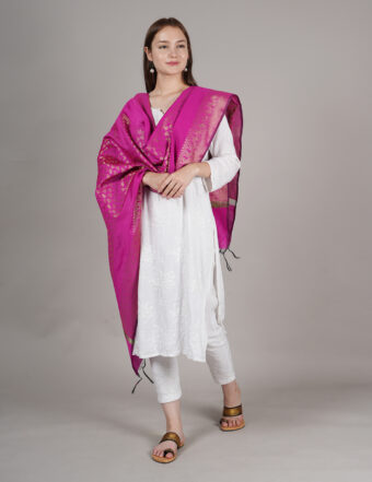 Woven Design Silk Blend Banarasi Dupatta with Zari - Image 2