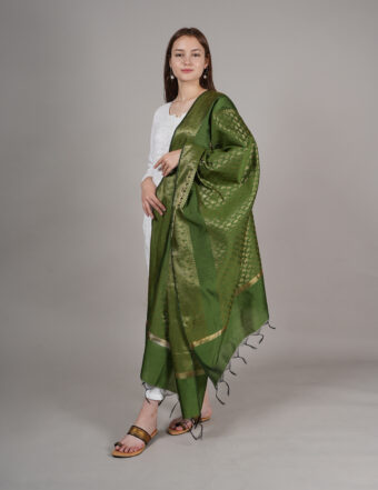 Woven Design Silk Blend Banarasi Dupatta with Zari - Image 3