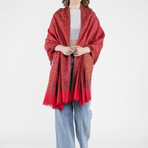 MUFFLY Jamawar Wool Shawl for Women – 40x80 Traditional Paisley Wrap