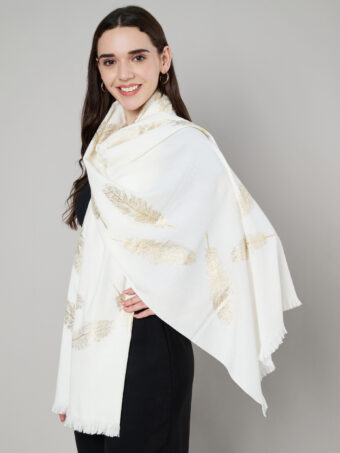 Women's Wool Blend Foil Print Stole - Image 3