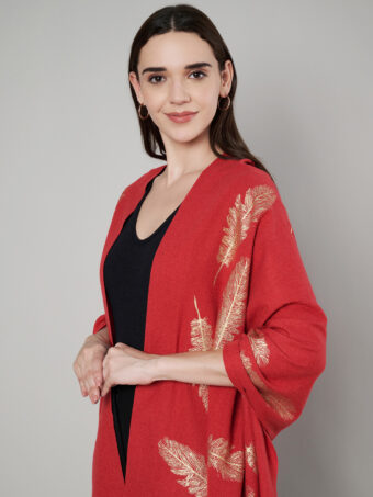 Women's Wool Blend Foil Print Stole - Image 3