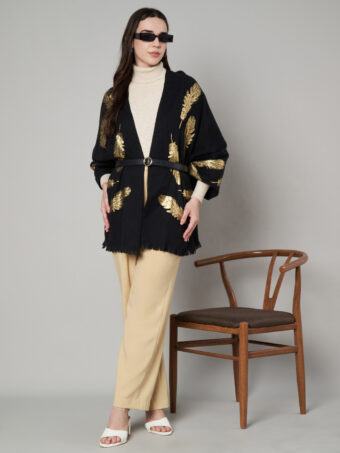 Women's Wool Blend Foil Print Stole - Image 3