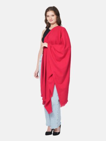 Women's Solid Blended Wool Stole - Image 3