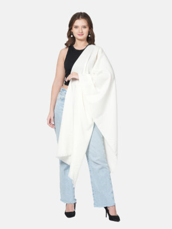 Women's Solid Blended Wool Stole - Image 3