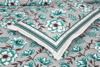 100% Cotton Jaipuri Printed Double Bedsheet with Two Pillow Covers - Image 3