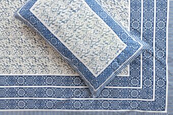 100% Cotton Jaipuri Printed Double Bedsheet with Two Pillow Covers - Image 3