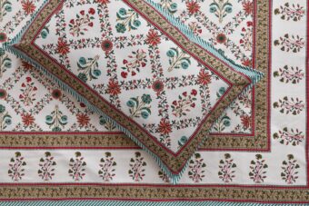 100% Cotton Jaipuri Printed Double Bedsheet with Two Pillow Covers - Image 3