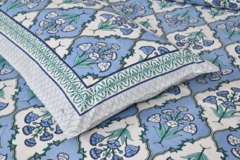 100% Cotton Jaipuri Printed Double Bedsheet with Two Pillow Covers - Image 3