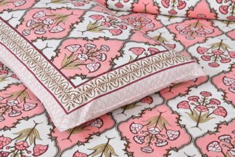 100% Cotton Jaipuri Printed Double Bedsheet with Two Pillow Covers - Image 3