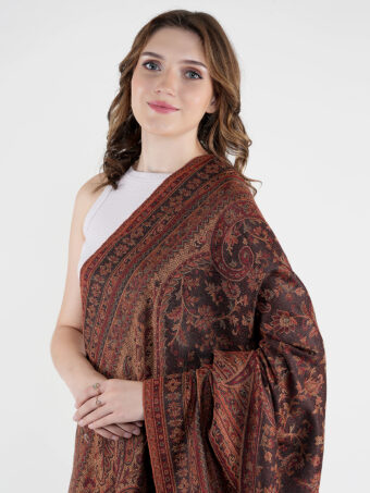 Womens fine Soft Ethnic Woven wool Reversible Shawl - Image 3