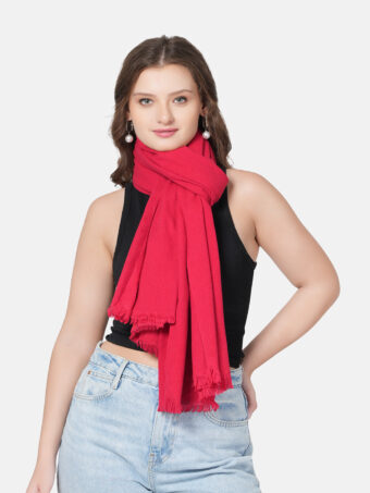 Women's Solid Blended Wool Stole - Image 4
