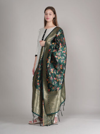 Women's Floral Silk Blend Dupatta - Image 4