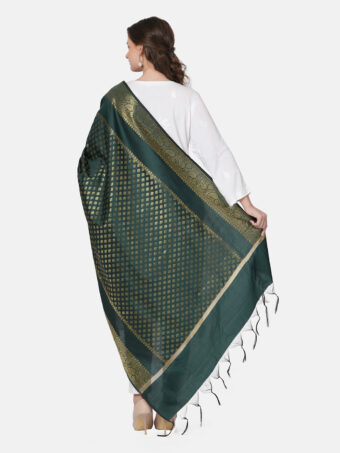 Woven Design Silk Blend Banarasi Dupatta with Zari - Image 4