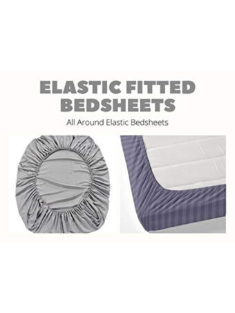 Flannel Winter Elastic Fitted Double Bed Bedsheet with 2 Pillow Covers - Image 5