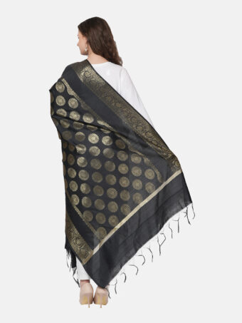 Woven Design Silk Blend Banarasi Dupatta with Zari - Image 5