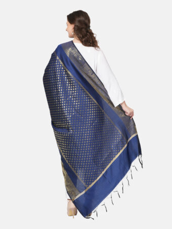 Woven Design Silk Blend Banarasi Dupatta with Zari - Image 5