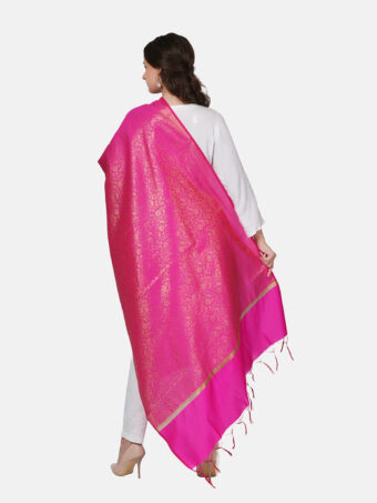 Woven Design Silk Blend Banarasi Dupatta with Zari - Image 4