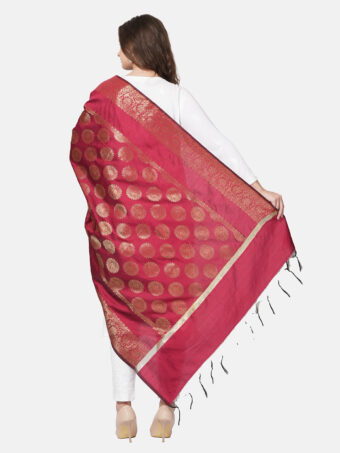 Woven Design Silk Blend Banarasi Dupatta with Zari - Image 4