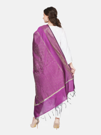 Woven Design Silk Blend Banarasi Dupatta with Zari - Image 5