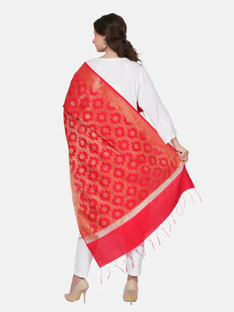 Woven Design Silk Blend Banarasi Dupatta with Zari - Image 3