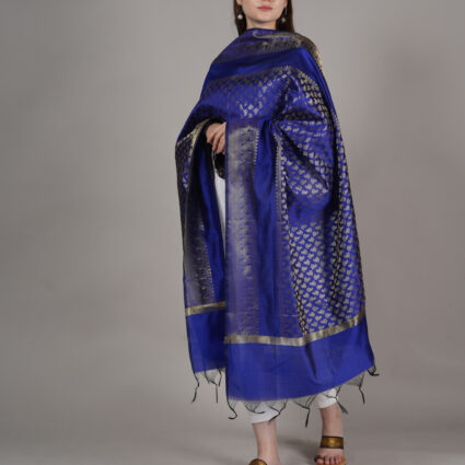 Woven Design Silk Blend Banarasi Dupatta with Zari