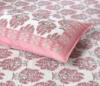 100% Cotton Jaipuri Printed Double Bedsheet with Two Pillow Covers - Image 3
