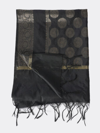 Woven Design Silk Blend Banarasi Dupatta with Zari - Image 6