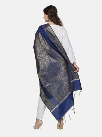 Woven Design Silk Blend Banarasi Dupatta with Zari - Image 4