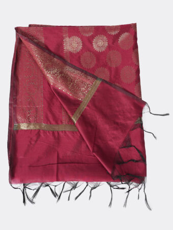 Woven Design Silk Blend Banarasi Dupatta with Zari - Image 5