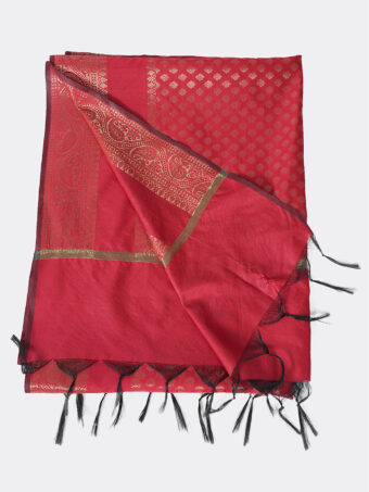 Woven Design Silk Blend Banarasi Dupatta with Zari - Image 6