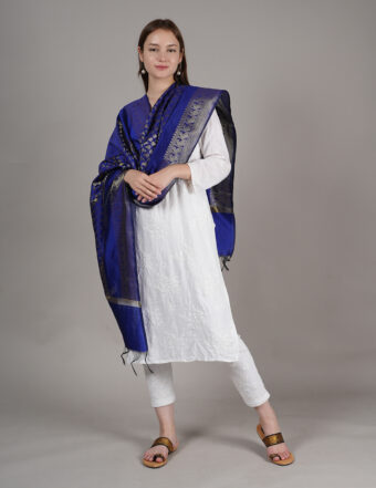 Woven Design Silk Blend Banarasi Dupatta with Zari - Image 5