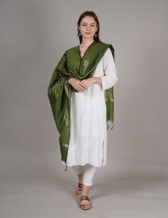 Woven Design Silk Blend Banarasi Dupatta with Zari - Image 5