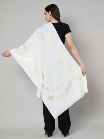 Women's Wool Blend Foil Print Stole - Image 5