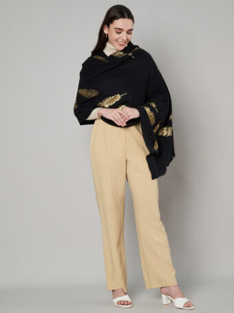 Women's Wool Blend Foil Print Stole - Image 5