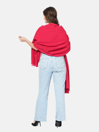 Women's Solid Blended Wool Stole - Image 5