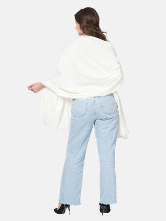 Women's Solid Blended Wool Stole - Image 5