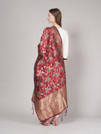 Women's Floral Silk Blend Dupatta - Image 5