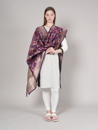 Women's Floral Silk Blend Dupatta - Image 5