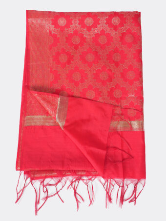 Woven Design Silk Blend Banarasi Dupatta with Zari - Image 6