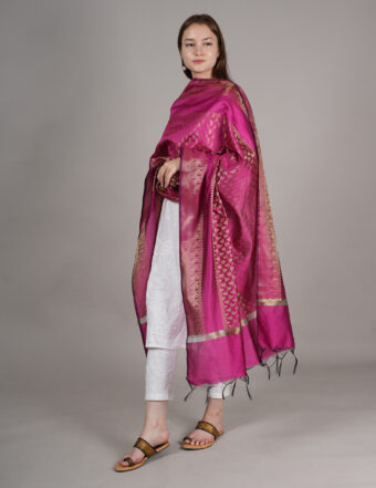 Woven Design Silk Blend Banarasi Dupatta with Zari