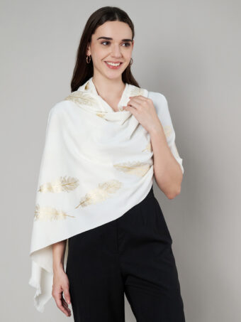 Women's Wool Blend Foil Print Stole - Image 6
