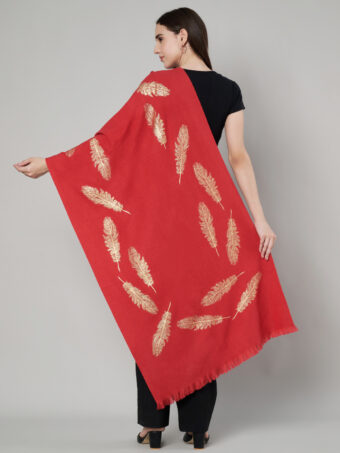 Women's Wool Blend Foil Print Stole - Image 5