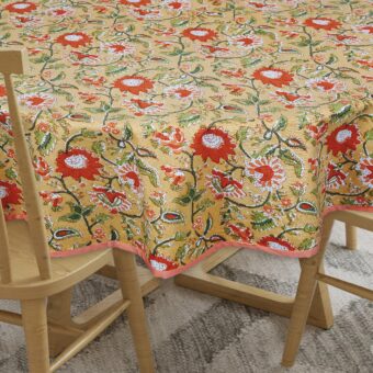 Cotton Round Table Cloth Cover 4 Seater Dining Table - Image 3