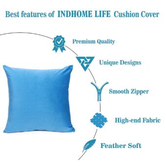 Single Soft Solid Cushion Covers Velvet - Image 3
