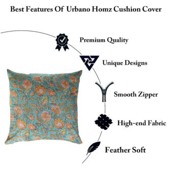 Single Reversible Printed Cotton Cushion Covers | Traditional Embroidered - Image 3